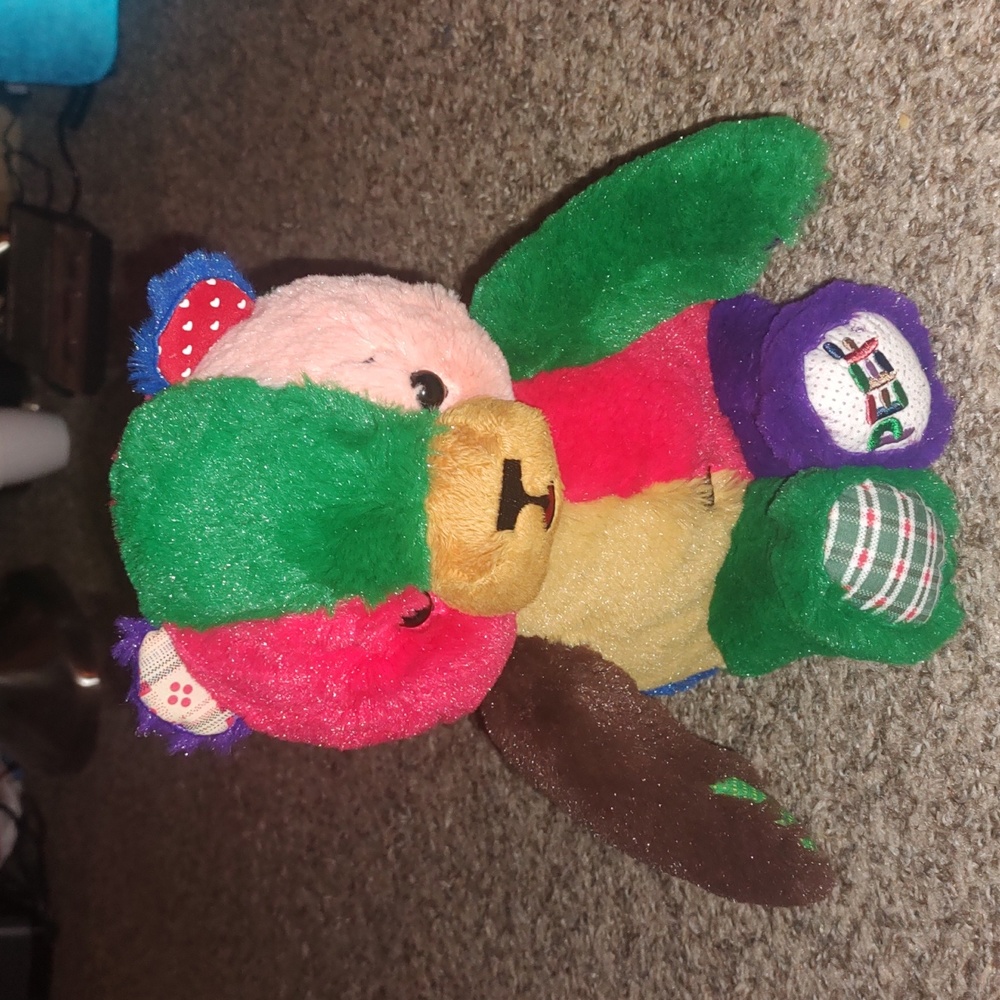 Peef The Christmas Bear Plush 1996 Squeaker 7" Tom Hegg Vintage Stuffed Animal